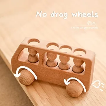 Montessori Wooden Peg Dolls Bus Set Educational Toys