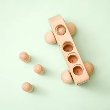 Montessori Wooden Peg Dolls Bus Set Educational Toys