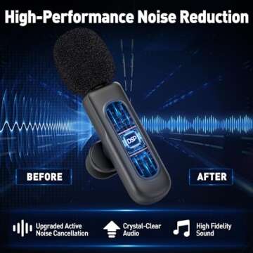 HEHOTTC USB C Mini Wireless Lavalier Microphone for iPhone/Android - Lapel Mic with Magnetic Clip an...