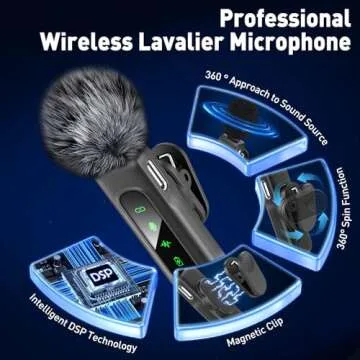 HEHOTTC Wireless Lavalier Microphone for iPhone/Android
