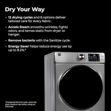 Kenmore Electric Dryer with Steam and Smart Sensor System