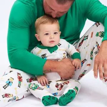 HonestBaby Family Matching Holiday Pajamas Organic Cotton for Men, Women, Kids, Toddlers, Baby Boys, Girls, Unisex Pets, Nutcracker, 2T