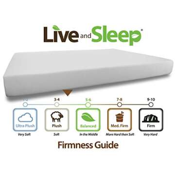Live & Sleep Classic Twin Mattress - Medium Firm Plush Memory Foam Mattress in a Box - Cool Bed in a Box - Firm Support - CertiPUR Certified 10 Year Warranty - Twin Size