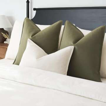 Foindtower Set of 2 Decorative Cotton Linen Throw Pillow Covers for Modern Home Decor