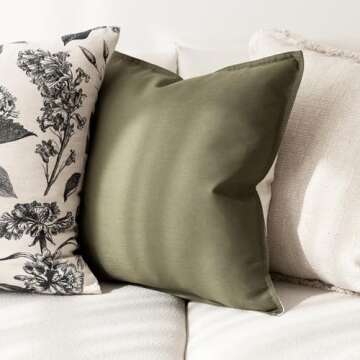 Foindtower Decorative Cotton Linen Throw Pillow Covers 20x20