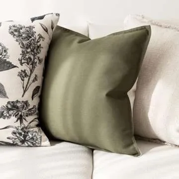 Foindtower Decorative Cotton Linen Throw Pillow Covers 20x20