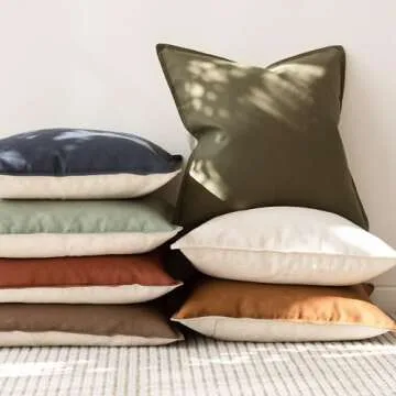 Foindtower Decorative Cotton Linen Throw Pillow Covers 20x20