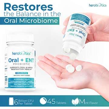 Oral Probiotics for Better Breath, Gingivitis, Strep Throat, Tonsil Stones, ENT - 6 Bn CFU Oral Prob...