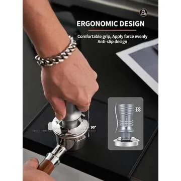 Coosigar 53.3mm Espresso Tamper, Premium Barista Coffee Tamper with Constant 30lb Calibrated Spring Loaded, 100% Stainless Steel Base, Tamper Fits for All 53mm 54mm Portafilters, Espresso Accessories