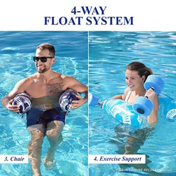 Waterlife 4-in-1 Pool Hammock 2-Pack, Inflatable Pool Chair Float, Water Hammock (Saddle, Lounge Cha...