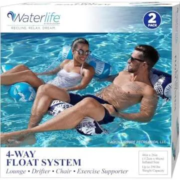 Waterlife 4-in-1 Pool Hammock 2-Pack for Ultimate Relaxation
