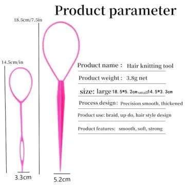 Aigee Topsy Hair Tool Set for Creative Styles in Pink, Blue, Purple