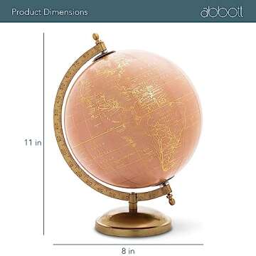 Elegant 11" Abbott Collection Spinning Decorative Globe