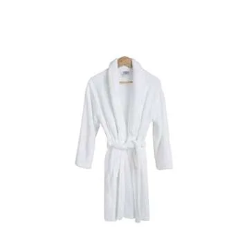 BC BARE COTTON Bare Cotton Kids Microfiber Fleece Shawl Robe - Girls - White - Medium