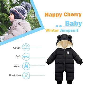 Happy Cherry Baby Winter Snowsuit Cozy Waterproof Design