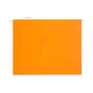 Blue Summit Supplies Hanging File Folders, 25 Reinforced Hang Folders, Designed for Home and Office Color Coded File Organization, Letter Size, Orange, 25 Pack