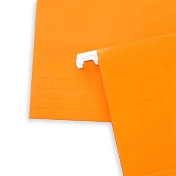 Blue Summit Supplies Hanging File Folders, 25 Reinforced Hang Folders, Designed for Home and Office Color Coded File Organization, Letter Size, Orange, 25 Pack