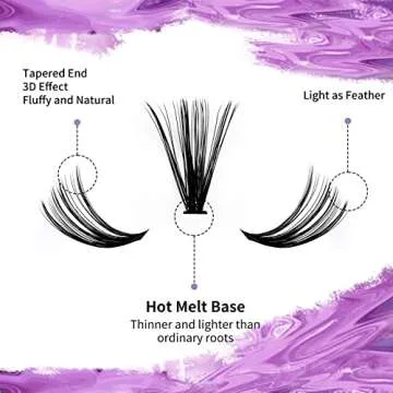 Individual Cluster Lashes 30D/40D Mixed Natural Eyelash Clusters C/D Curl 0.07mm Matte Black Soft 12-16mm Mink DIY Individual Eyelashes Cluster Lashes Extension(30/40D-D,12-16mm Mixed)