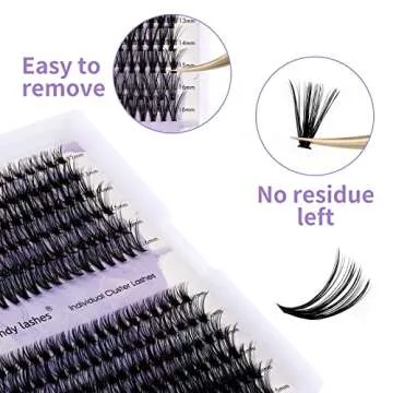 Individual Cluster Lashes 30D/40D Mixed Natural Eyelash Clusters C/D Curl 0.07mm Matte Black Soft 12-16mm Mink DIY Individual Eyelashes Cluster Lashes Extension(30/40D-D,12-16mm Mixed)