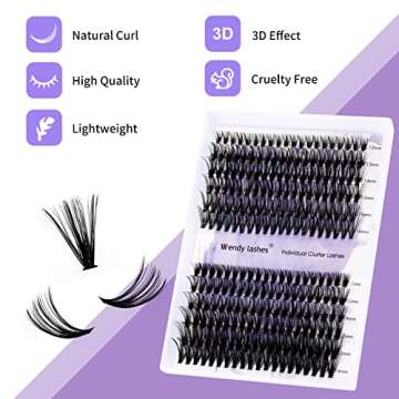 Individual Cluster Lashes 30D/40D Mixed Natural Eyelash Clusters C/D Curl 0.07mm Matte Black Soft 12-16mm Mink DIY Individual Eyelashes Cluster Lashes Extension(30/40D-D,12-16mm Mixed)