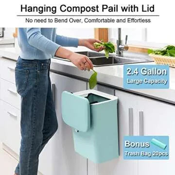 Stylish 2.4 Gallon Compost Bin for Eco-Friendly Homes