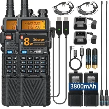 BAOFENG UV-5R 8W Ham Radio - Dual Band Handheld with Accessories