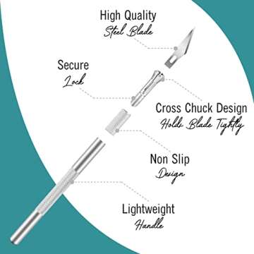 Exacto Knife 3 Metal Craft Knives, Heavy Duty Hobby Knifes Exacto Knife Set Number 11 Blade Precisio...