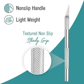 Exacto Knife 3 Metal Craft Knives, Heavy Duty Hobby Knifes Exacto Knife Set Number 11 Blade Precision Knives for Moroccan Decor, Cutting and Crafting