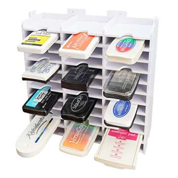 Sanfurney 36 Slots Ink Pad Holder and Stamp Pad Storage Organizer for Stampin Up or Ranger Ink Pads ...