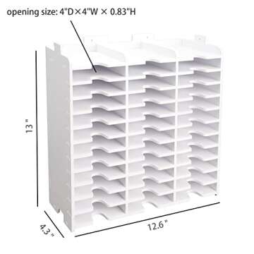 Sanfurney 36 Slots Ink Pad Holder and Stamp Pad Storage Organizer for Stampin Up or Ranger Ink Pads Diamond Painting Tray Rack for Crafts Supply, Stackable Wall Mount