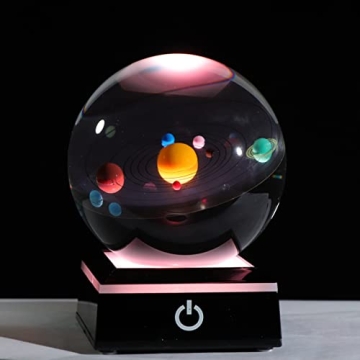 3D Solar System Model Crystal Ball - Astronomy Gift for Boyfriend