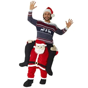 Morph Santa Costume Adult Piggyback for Fun Holidays