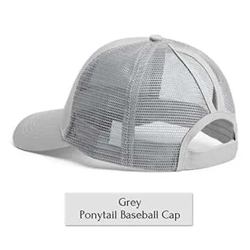 Solid Ponytail Hat for Women Adjustable Mesh Baseball Cap