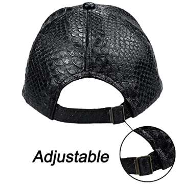 INOGIH Snakeskin Leather Baseball Cap Unisex Snapback