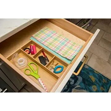 Lipper International Bamboo 4-Compartment Organizer Tray