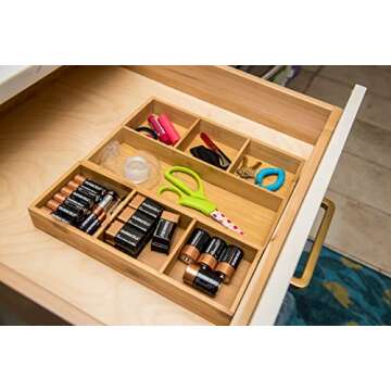 Lipper International Bamboo 4-Compartment Organizer Tray