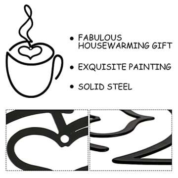 Ferraycle Vintage Coffee Cup Metal Wall Decor Set