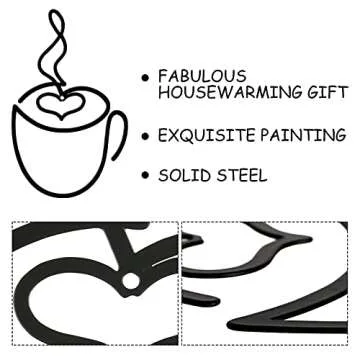Ferraycle Vintage Coffee Cup Metal Wall Decor Set