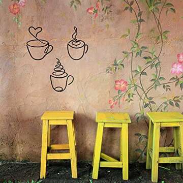 Ferraycle Vintage Coffee Cup Metal Wall Decor Set
