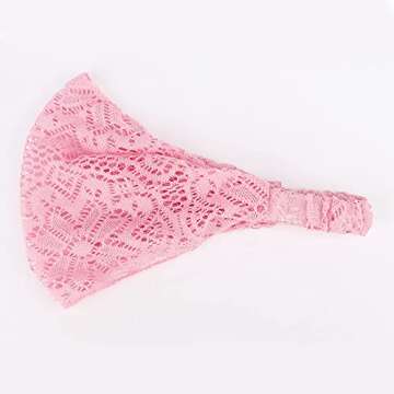 DRESHOW 8 Pieces Women Fashion Lace Elastic Head Wrap Turban Head Band Hair Accessories, 8 Pack B, O...