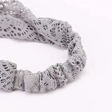 DRESHOW 8 Pieces Women Fashion Lace Elastic Head Wrap Turban Head Band Hair Accessories, 8 Pack B, One Size