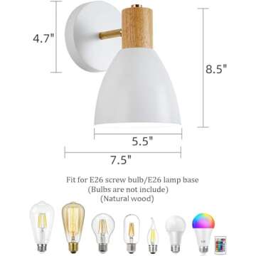 ClanKin Wall Sconces Lighting Fixture, Adjustable Bedside Wall lamp for Industrial Bedroom, Bathroom...