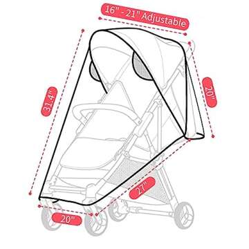 FASOTY Stroller Rain Cover Universal Waterproof Baby Stroller Cover, Rain Cover for Stroller, Joggin...