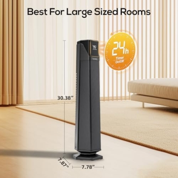 Hykolity Space Heater Large Room, 30" Electric Heaters for Indoor Use with Thermostat and Remote,70?...
