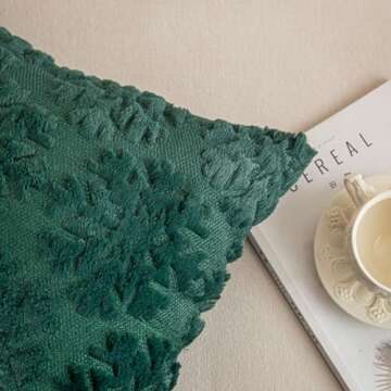 SHITURRE Christmas Snowflake Decorative Throw Pillow Covers Set of 2 Packs, Soft Fluffy Pillowcases ...