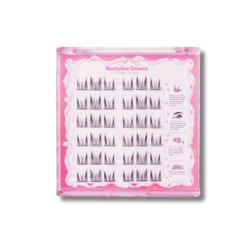 Ninetynine Dreams No Glue Blossom Self-Adhesive Lashes, 9-13mm Length, C++ Curl, Synthetic Fibers, Beginner Friendly Daily Soft Spiky Thin Transparent Self Adhesive Band DIY cluster Style