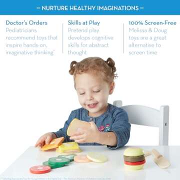 Melissa & Doug Wooden Sandwich-Making Pretend Play Food Set