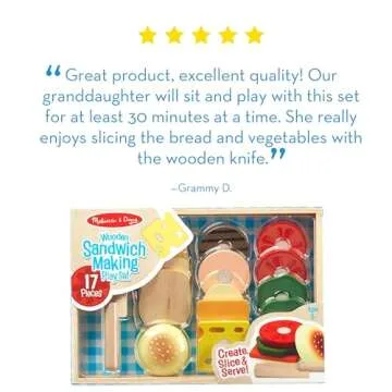 Melissa & Doug Wooden Sandwich-Making Pretend Play Set