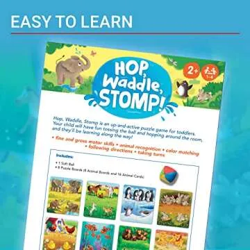 Ravensburger Hop, Waddle, Stomp! - Entertaining Animal Puzzle Game for Kids | Skill Development | Engaging Play | Trustworthy Quality | Ideal for Ages 2 and Up