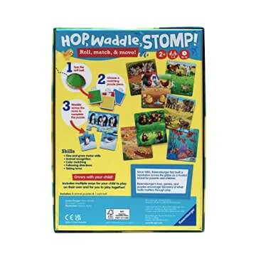 Ravensburger Hop, Waddle, Stomp! - Entertaining Animal Puzzle Game for Kids | Skill Development | Engaging Play | Trustworthy Quality | Ideal for Ages 2 and Up